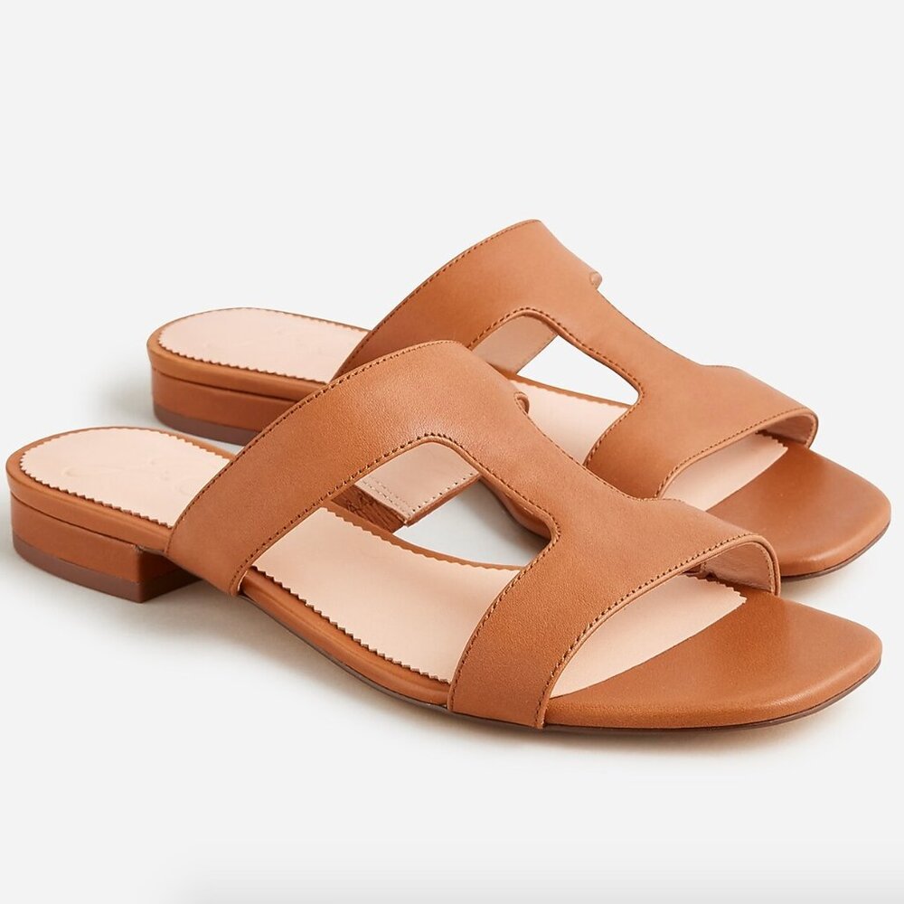 J. Crew Hazel Cutout Sandals in Leather - Size 7.5